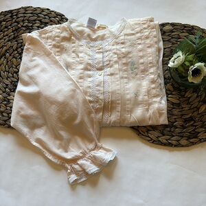 Vintage pink Barbizon long nightgown embroidery pintuck bodice size S